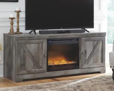 WYNNLOW 63" TV STAND WITH ELECTRIC FIREPLACE GRAY SIGNATURE DESIGN