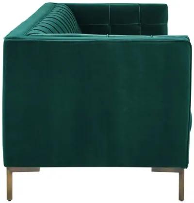 Steve Silver Isaac Channel Stitched Green Velvet Sofa