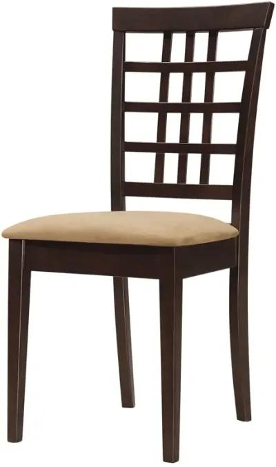 Coaster Kelso Lattice Back Dining Side Chair Cappuccino