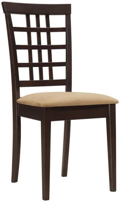 Coaster Kelso Lattice Back Dining Side Chair Cappuccino