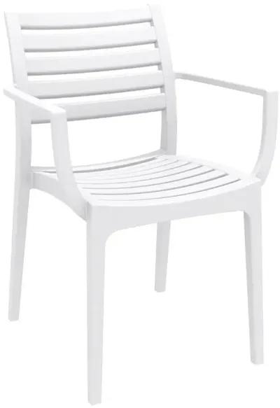 ARTEMIS DINING SET WITH 2 ARM CHAIRS WHITE