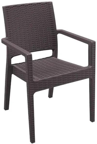 Compamia Ibiza Resin Wickerlook Dining Arm Chair Brown