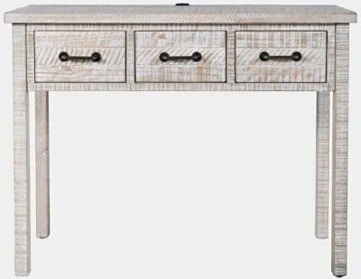 North Coast 3-Drawer Accent White Wash Console Accent Table