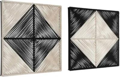 SEEING DOUBLE 2-PIECE BLACK/OFF-WHITE WALL SQUARE SET