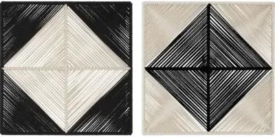 SEEING DOUBLE 2-PIECE BLACK/OFF-WHITE WALL SQUARE SET