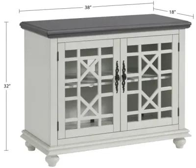 Martin Svensson Elegant Small Spaces TV Stand in White with Grey Top