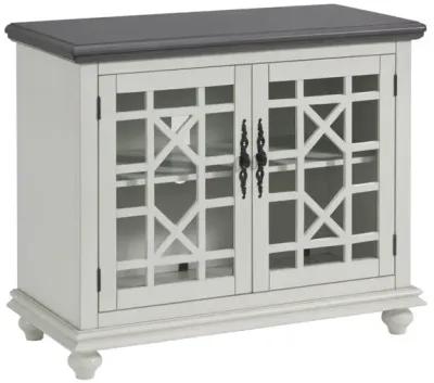 Martin Svensson Elegant Small Spaces TV Stand in White with Grey Top