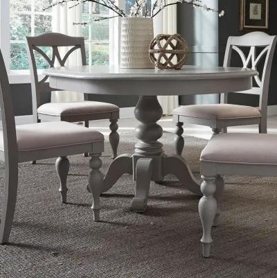 Liberty Furniture 5-Piece Dove Grey Pedestal Dining Table Set Summer House