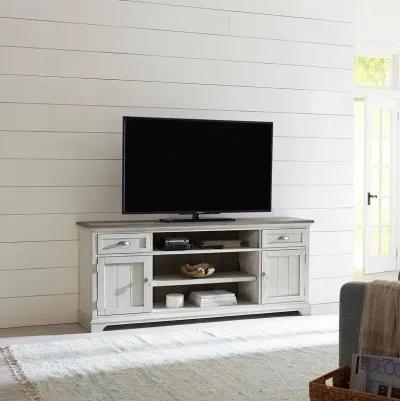 72-INCH WHITE ENTERTAINMENT TV STAND - OCEAN ISLE