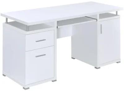 Coaster Tracy 55 Inch 2-Drawer Office Computer Desk White