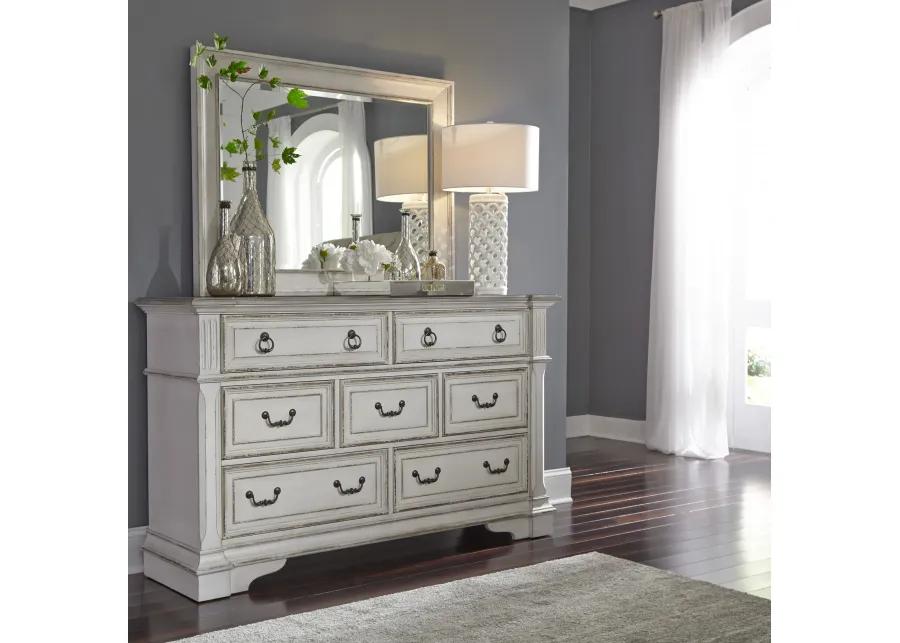 QUEEN PANEL BED DRESSER & MIRROR - ABBEY PARK