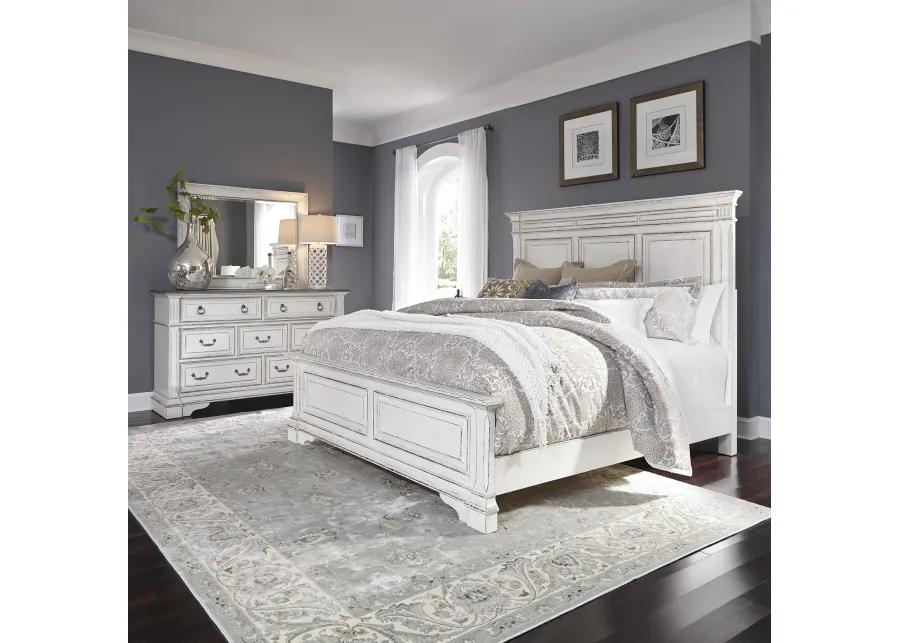 QUEEN PANEL BED DRESSER & MIRROR - ABBEY PARK