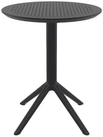 Compamia 24 Inch Outdoor Sky Round Folding Table Black