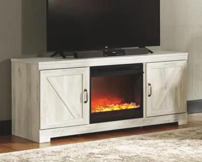 Ashley 63 Inch Bellaby TV Stand with Fireplace Whitewash