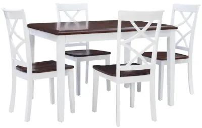 Powell Harrison Cherry & White 5-Piece Dining Set