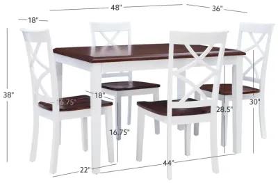 Powell Harrison Cherry & White 5-Piece Dining Set