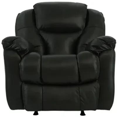 MUSTANG CHARCOAL LEATHER ROCKER RECLINER