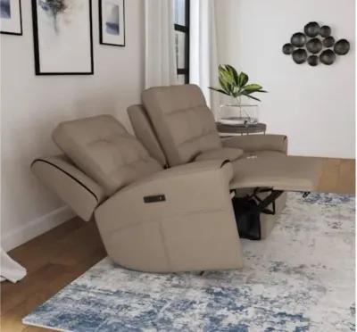 IRIS KHAKI RECLINING POWER LOVESEAT WITH CONSOLE P2