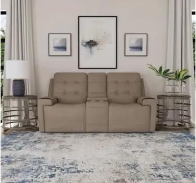 IRIS KHAKI RECLINING POWER LOVESEAT WITH CONSOLE P2