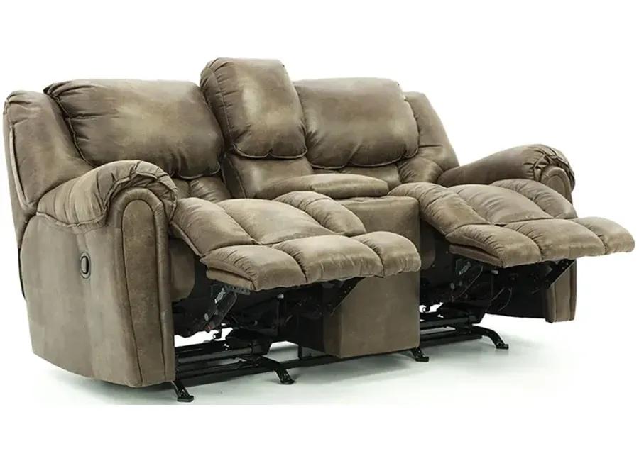 BAXTER MOCHA RECLINING LOVESEAT WITH CONSOLE