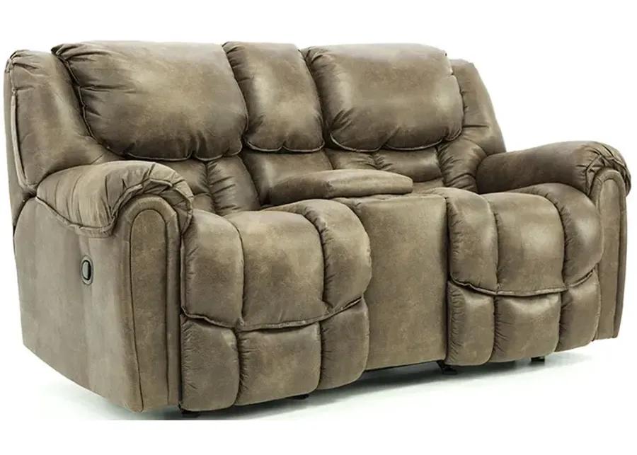 BAXTER MOCHA RECLINING LOVESEAT WITH CONSOLE