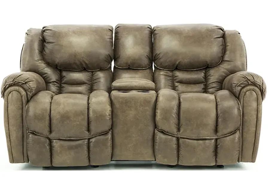 BAXTER MOCHA RECLINING LOVESEAT WITH CONSOLE