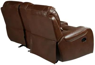 KEILY BROWN RECLINING LOVESEAT WITH CONSOLE