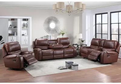 KEILY BROWN RECLINING LOVESEAT WITH CONSOLE