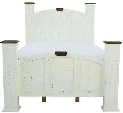 MANSION AGED WHITE QUEEN BED