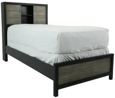 DAUGHTREY BLACK TWIN BOOKCASE BED