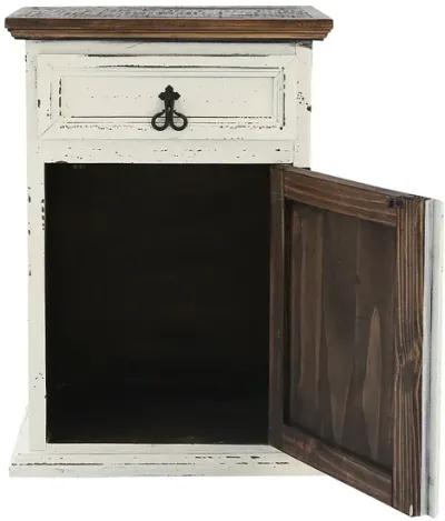 MANSION AGED WHITE NIGHTSTAND