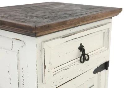 MANSION AGED WHITE NIGHTSTAND