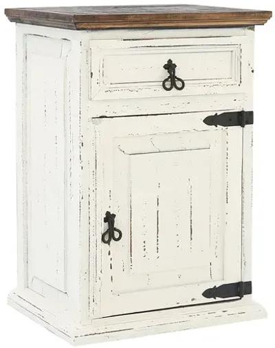 MANSION AGED WHITE NIGHTSTAND