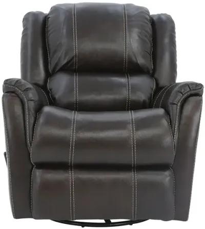 BRYCE WALNUT LEATHER SWIVEL GLIDER RECLINER