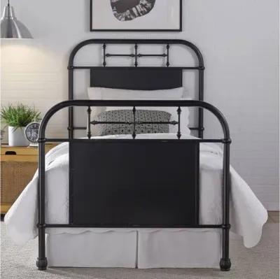 JOLENE VINTAGE BLACK TWIN BED