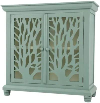 CABINET BLUE/WHITE WITH TREE