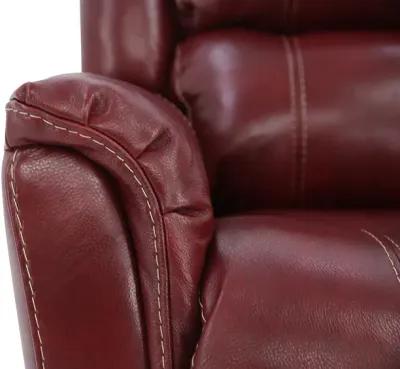 BRYCE RED LEATHER SWIVEL GLIDER RECLINER