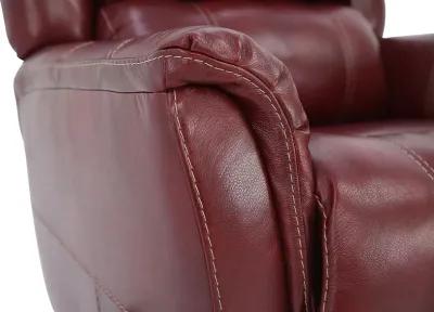 BRYCE RED LEATHER SWIVEL GLIDER RECLINER