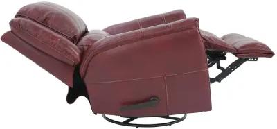 BRYCE RED LEATHER SWIVEL GLIDER RECLINER