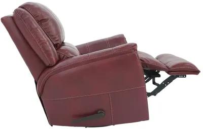 BRYCE RED LEATHER SWIVEL GLIDER RECLINER