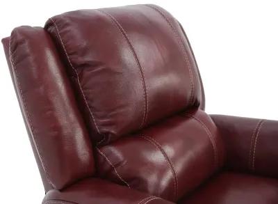 BRYCE RED LEATHER SWIVEL GLIDER RECLINER