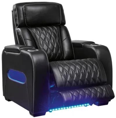 BOYINGTON BLACK P3 POWER RECLINER WITH MASSAGE, HEAT, AND LED LIGHTING