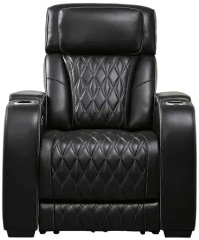 BOYINGTON BLACK P3 POWER RECLINER WITH MASSAGE, HEAT, AND LED LIGHTING