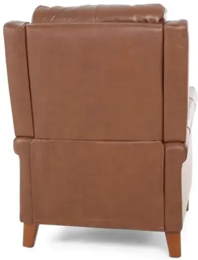 CARENTON CARAMEL LEATHER PUSH BACK RECLINER