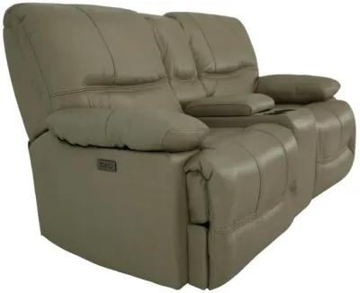 ODESSA TAUPE LEATHER 1P POWER ZERO GRAVITY RECLINING LOVESEAT WITH CONSOLE