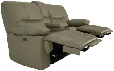 ODESSA TAUPE LEATHER 1P POWER ZERO GRAVITY RECLINING LOVESEAT WITH CONSOLE