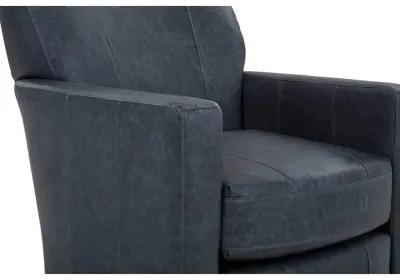 CAROLY INDIGO LEATHER SWIVEL GLIDER