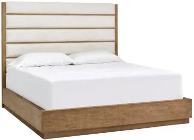 AMHERST LIGHT OAK QUEEN UPHOLSTERED BED