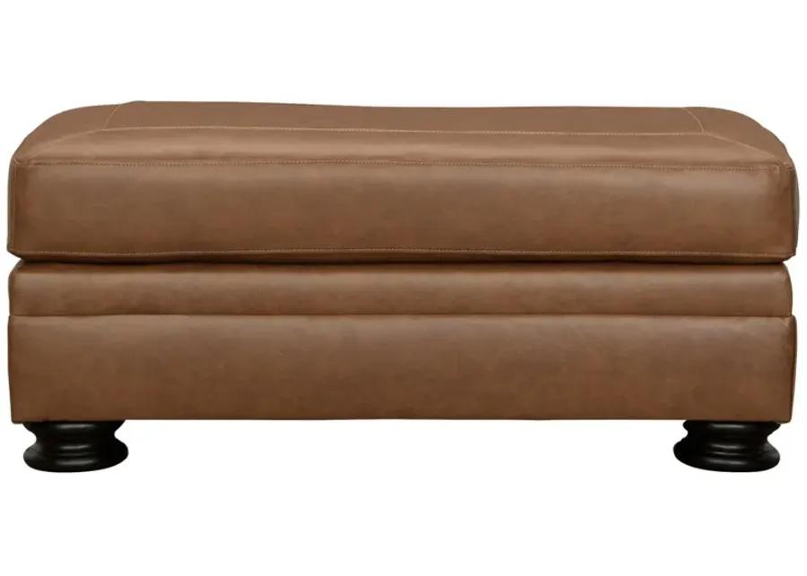 CARIANNA CARAMEL LEATHER OTTOMAN