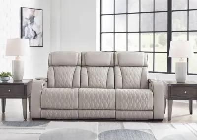 BOYINGTON GRAY P3 POWER SOFA WITH MASSAGE, HEAT, AND LED LIGHTING